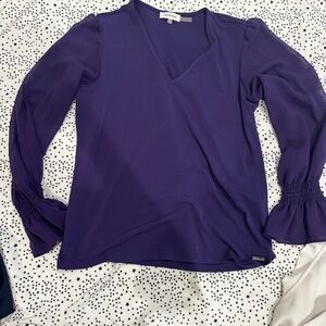 Calvin Klein Deep Purple V-Neck Blouse
